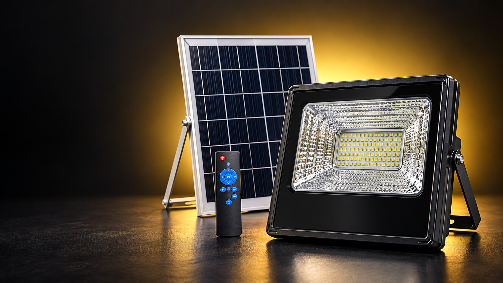 Kit Refletor Solar 200W com painel e controle